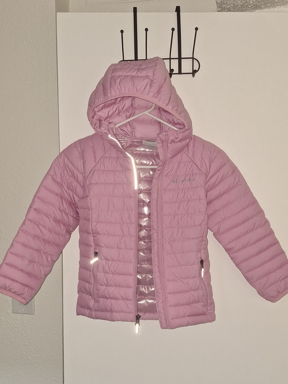 Columbia Light Pink Hooded Packable Puffer Jacket